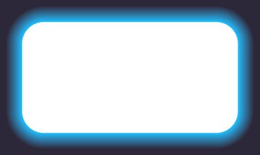 Beyaz bir dikdörtgen oluşturan parlak neon haleler, dijital tasarım ve içerik için idealdir.