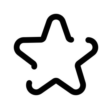 Siyah ve beyaz minimalist yıldız ana hatları simge tasarımı.