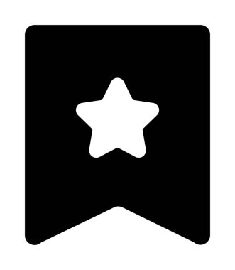 Favoriler ve yer imleri için beyaz yıldızlı siyah bayrak yer imi simgesi.