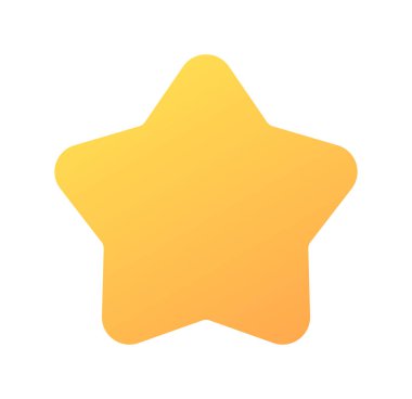 Pürüzsüz kenarları olan sarı ve turuncu yıldız şekli.