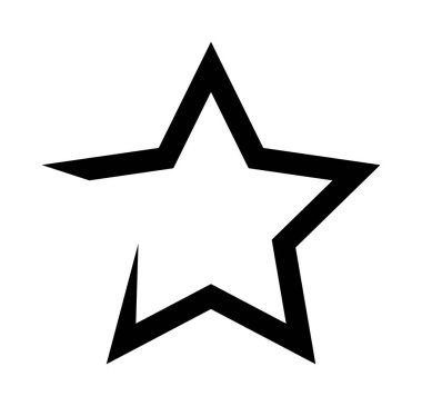 Açılı nokta tasarımlı kalın siyah beyaz yıldız şekli sembolü.