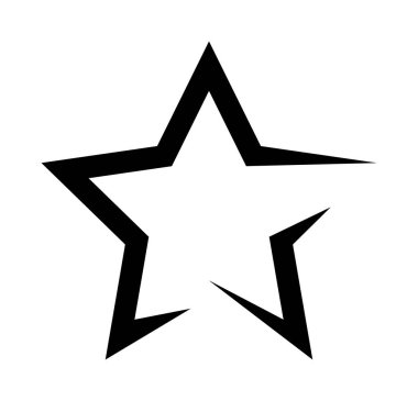 Beş köşeli bir yıldızın ana hatları.