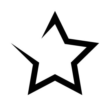 Beyaz arkaplanda beş köşeli siyah yıldız.