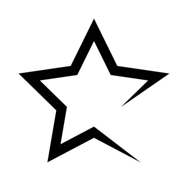 Kalın siyah-beyaz yıldız çizimi beş noktalı.