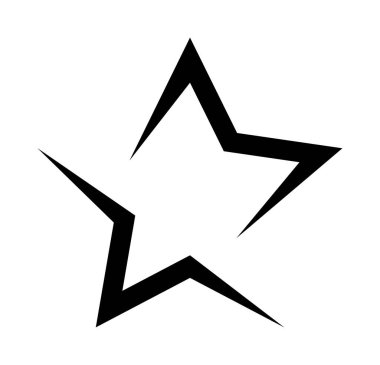 Keskin kenarları ve asimetrik tasarımı olan çizgili yıldız.