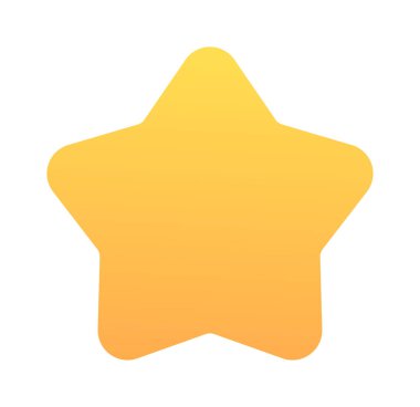 Minimalist sarı yıldız şekli beyaz arkaplan üzerinde gradyan etkisi.