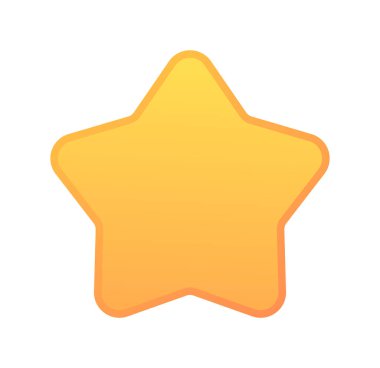 Pürüzsüz eğimli ve yuvarlak kenarlı altın sarı yıldız simgesi tasarımı.