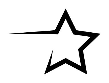 İki köşeli yıldız tasarımının cesur siyah beyaz çizgisi.