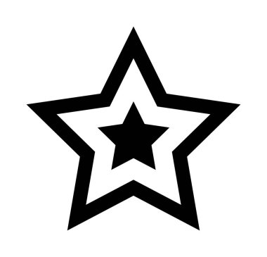 Şeffaf arkaplanda iç yıldızı olan siyah yıldız çizgisi.