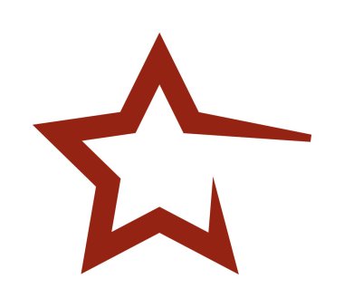 Beyaz arkaplanda kırmızı yıldız çizgisi.