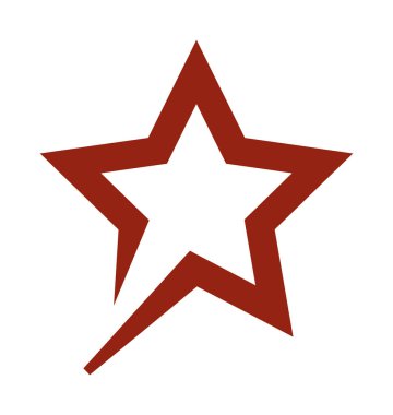 Beyaz arkaplanda kırmızı yıldız çizgisi.