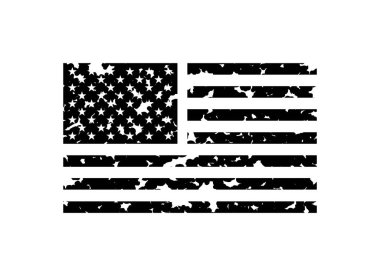 Sıkıntılı bir yapısı olan, mirası ve vatanseverliği sembolize eden grunge tarzı bir Amerikan bayrağı..