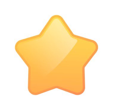 Beyaz arkaplanda beş köşeli altın yıldız simgesi.