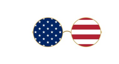 Amerikan bayrağı tasarımı sunan yuvarlak güneş gözlükleri, bağımsızlık günü kutlamaları için mükemmel..