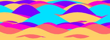 Cesur, modern tasarım kavramları için renkli ve dalgalı şekiller içeren dinamik soyut kompozisyon.