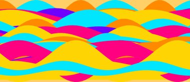 Renkli ve dinamik soyut desen parlak renklerde canlı asit dalga motifleri içeriyor. Çağdaş sanat projeleri için ideal.