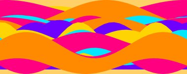 Kalın ve renkli asit dalgası tasarımı dinamik ve soyut renkler içerir..