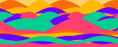 Renkli, soyut dalga tasarımı, sanatsal ve yaratıcı kullanım için canlı renkler ve kalın şekiller..