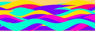 Psikedelik tasarımda renkli soyut dalgalar. Yaratıcı ve sanatsal projeler için mükemmel.