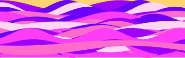 Pembe, mor ve sarı renkli canlı soyut dalgalar yaratıcı tasarım projeleri için mükemmel, dinamik, renkli bir desen oluşturur..