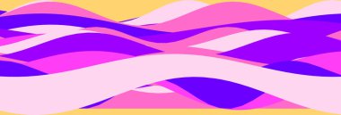 Benzersiz retro tasarım projeleri için cesur ve renkli dalgalar içeren dinamik soyut desen.