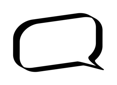 Speech bubble icon with tail pointing bottom right.