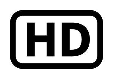 Beyaz arkaplanda koyu siyah HD logo simgesi.