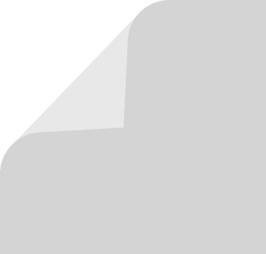 Katlanmış köşeli boş belge simgesi - minimalist tasarım.