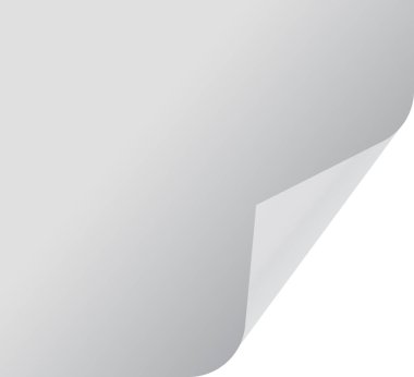 Eğimli arkaplanda kıvrımlı köşeli boş sayfa.