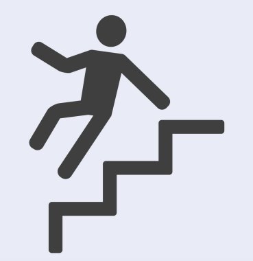 Dikkat: Merdivenlerden düşme tehlike sembolü.