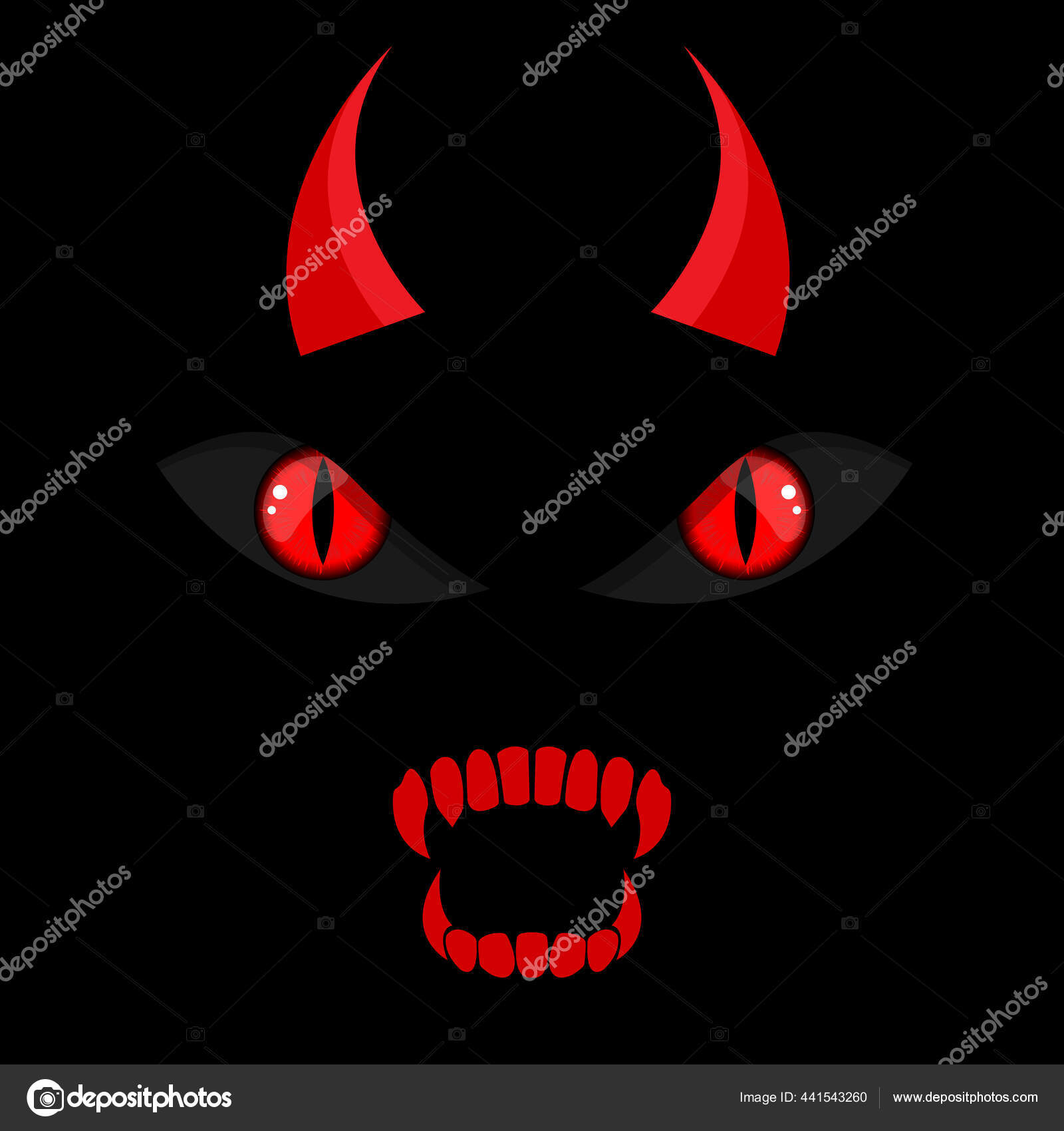 Download A Devil With Red Eyes And Horns On His Face Wallpaper