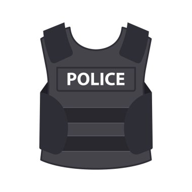 Polis Kurşun geçirmez yelek ikonu Vektör İllüstrasyonu
