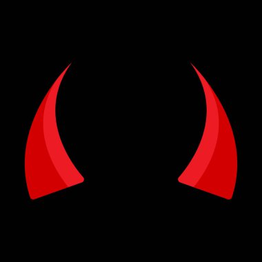 Şeytan Boynuzu Kırmızı Çizim Vektörü