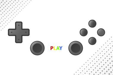 Gamepad kontrol düğmeleri simgesi. Vektör illüstrasyonu, düz tasarım