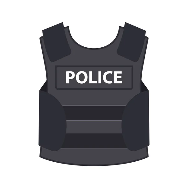 Polizei Kugelsichere Weste Symbol Vector Illustration — Stockvektor