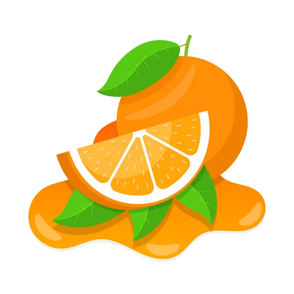 Vector Ilustración Salpicaduras Jugo Fruta Naranja — Vector de stock