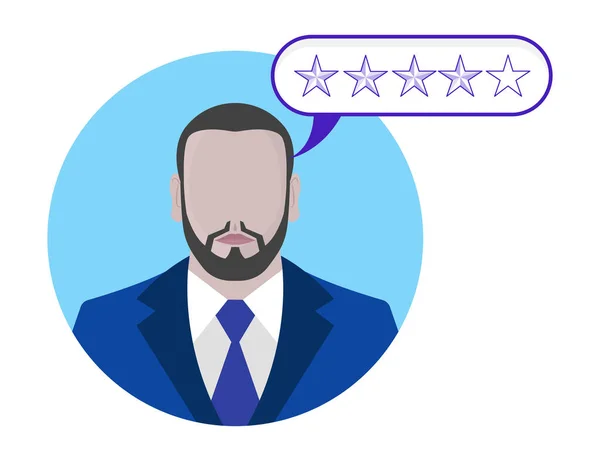 Kundenbewertungskonzept Mit Fünf Sternen Positivem Feedback Zufriedenheit Und Bewertung Von — Stockvektor