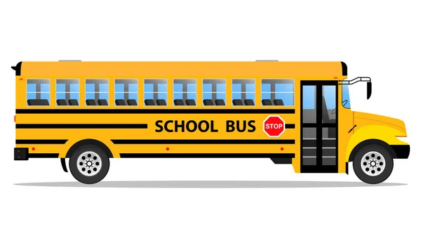 Autocarro Escolar Vetor Visão Lateral — Vetor de Stock