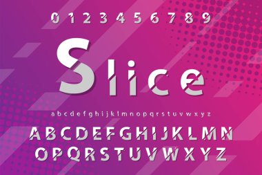 Soyut dijital modern alfabe yazı tiplerini dilimle