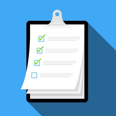 Pano ve işaretleri kontrol et. Düz biçim Görev Listesi