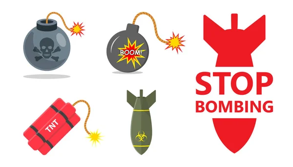 Bombset Tnt Kärnbomb Illustration — Stock vektor