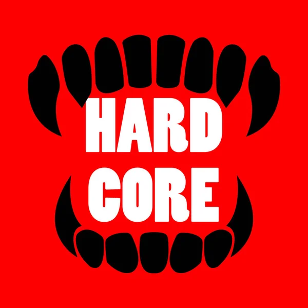 Hard Core Illustration Motivation Diseño Camiseta Fondo Ropa Camiseta Estampado — Vector de stock