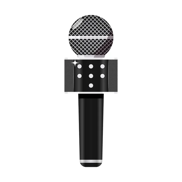 Black Wireless Karaoke Microphone Speaker Illustration — Stock Vector