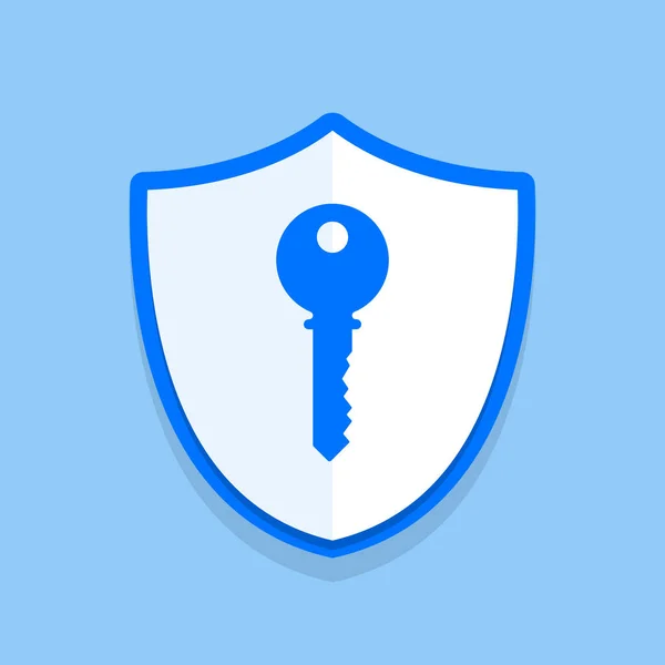 Key Shield Lock Password Secured Illustration Vector —  Vetores de Stock