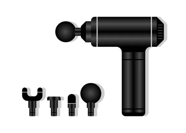 Masajeador Percusión Portátil Máquina Masaje Del Tejido Profundo Del Arma — Vector de stock