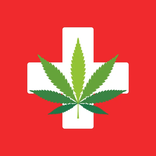 大麻叶 医疗大麻标志Icon — 图库矢量图片
