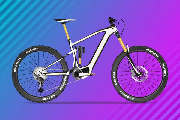 Full Suspension Mountain Bike Mtb Illustration Concept — Stockový vektor