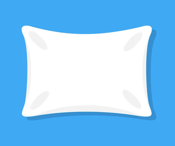 Valkoinen Tyyny Sinisellä Taustalla Rentoutuminen Nukkuminen Käsite — vektorikuva
