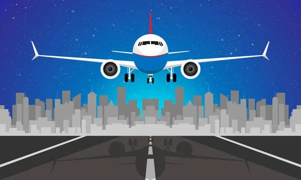 Airplane View Flying Aircraft Illustration Vector — Stock Vector