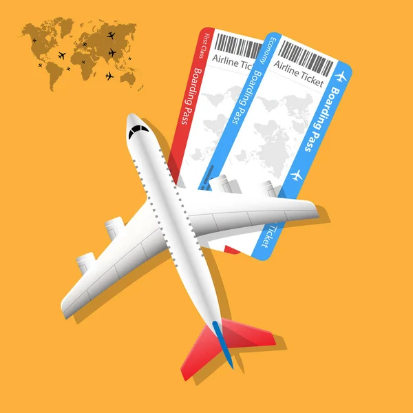 Airplane Tickets Airline Boarding Pass Tickets Illustration Vector — Stock Vector